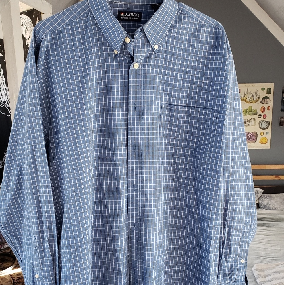 Puritan Wrinkel Resistant Collard Long Sleeve